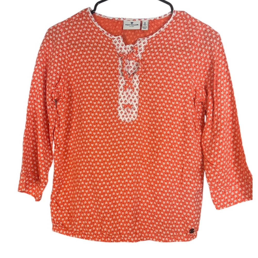 Kids Casual Orange Patterned Top